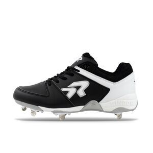 New Ringor FLITE SPIKE Black White Softball Cleats athletic sneakers rip-it